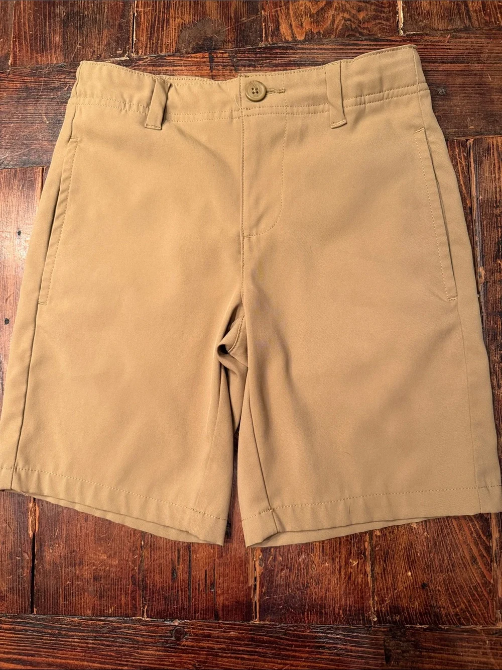 bcg Tan Flat-Front Kids Performance Shorts-Size Small